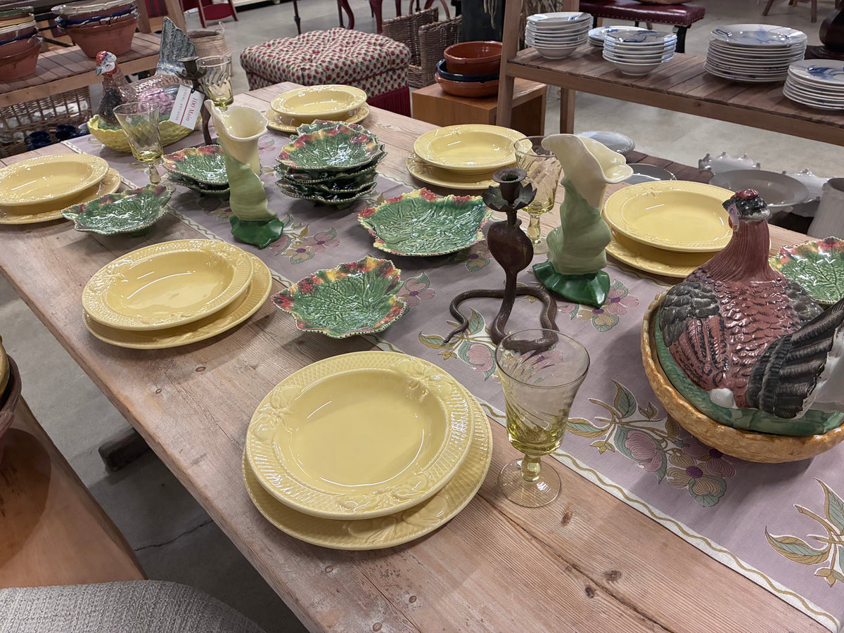Dim Gray Set of 12 Vintage Bordallo Pinheiro Dinner Plates 100 Main