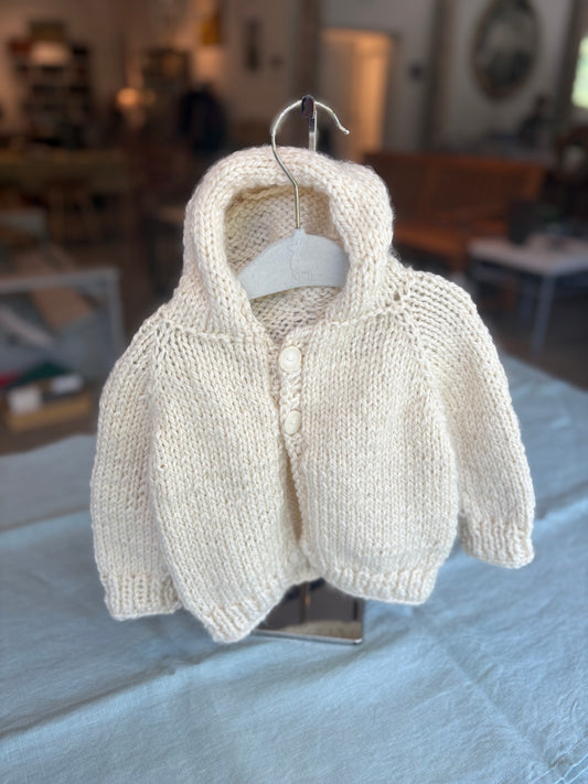 White Baby Sweater with Hood