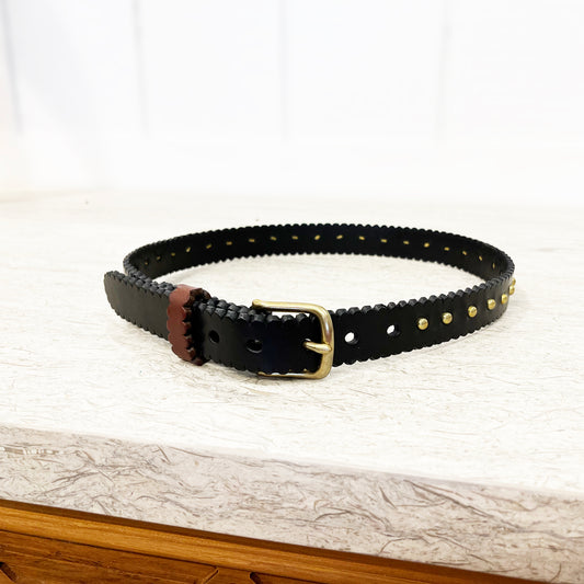 Black Studded & Scalloped Belt