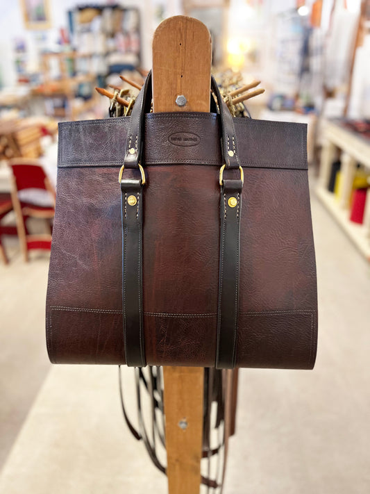 Handmade Steer Hide Log Carrier