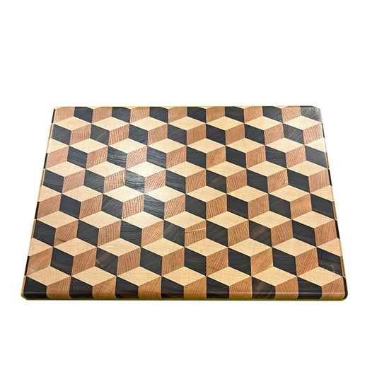 Tumbling Blocks Maple and Walnut Board