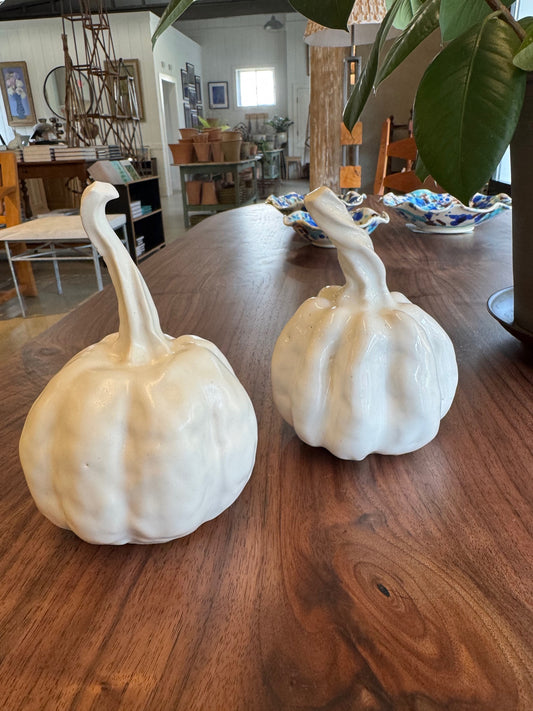 Ceramic Pumpkin with Tall Stem