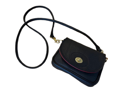 Black Small Oval Leather Bag George Reeves