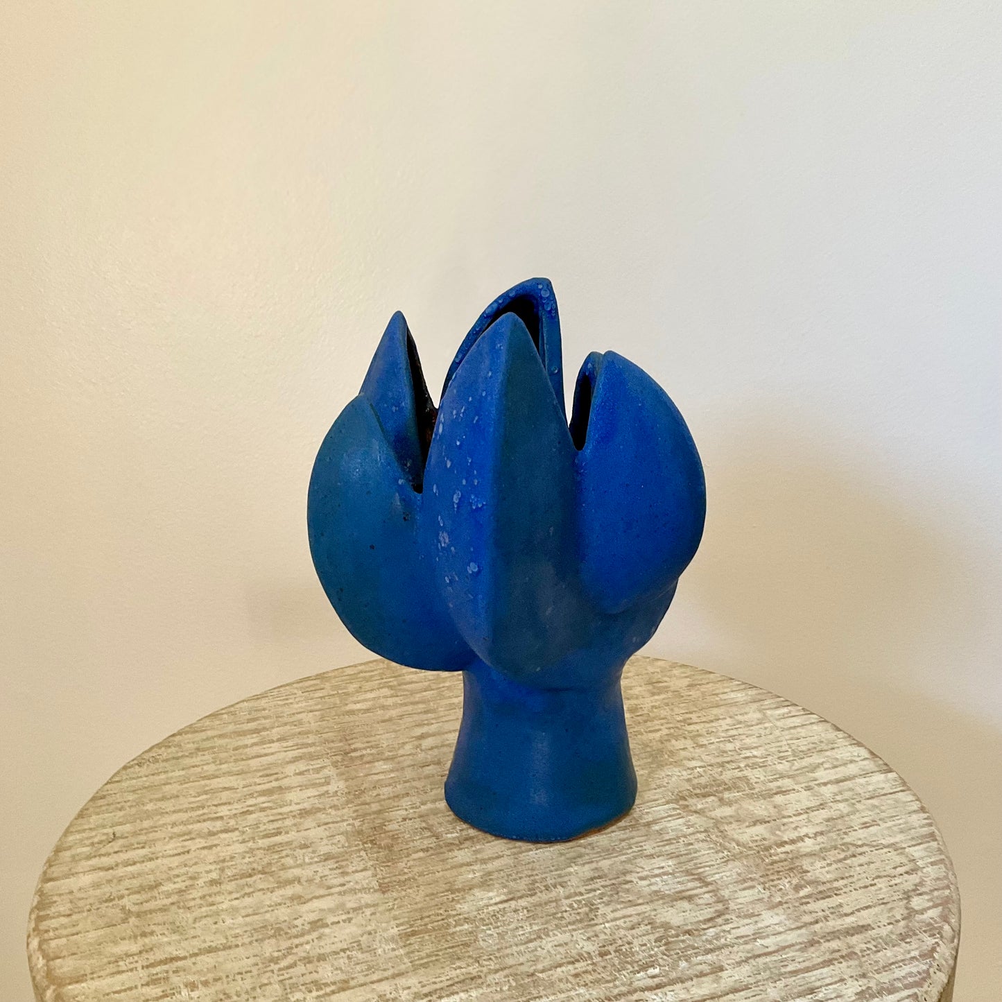 Light Gray Vivid Blue Pod Vase Singular Creature