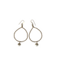 Gold Wire Wrap Teardrop with Pearl Earring