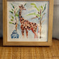 MEGAN RUCH FRAMED WATERCOLOR - GIRAFFE