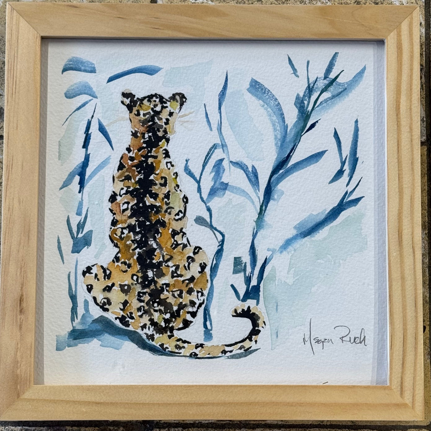 MEGAN RUCH FRAMED WATERCOLOR - CHEETAH