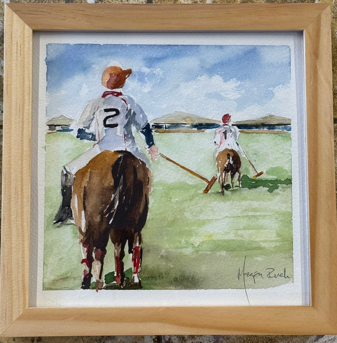 MEGAN RUCH FRAMED WATERCOLOR - POLO