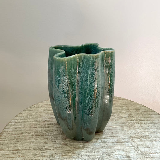 Green Short Wave Vase