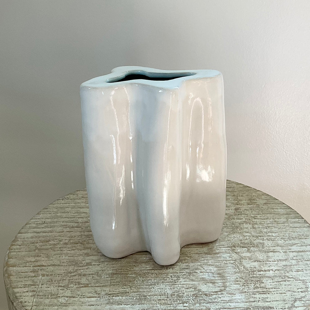 White Medium Wave Vase