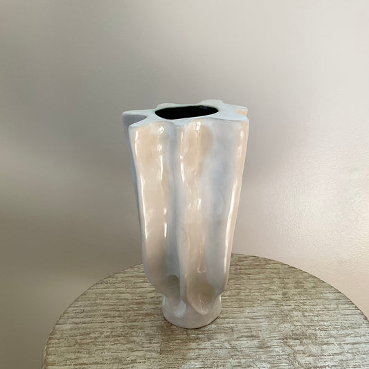 White Tall Wave Vase