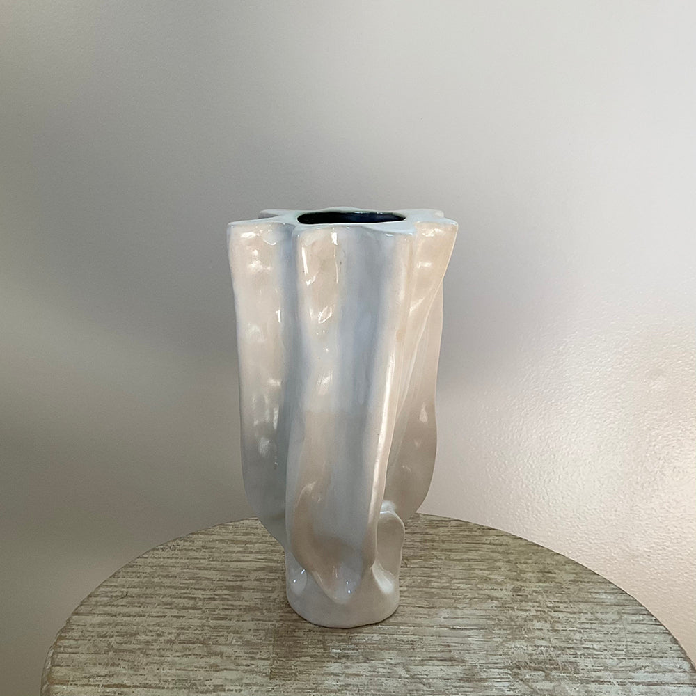White Tall Wave Vase