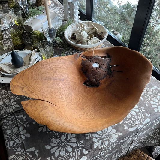 Natural Oak Bowl with History