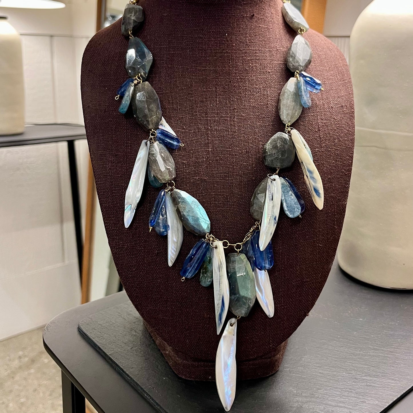 Labradorite and Shell Necklace