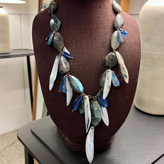 Labradorite and Shell Necklace