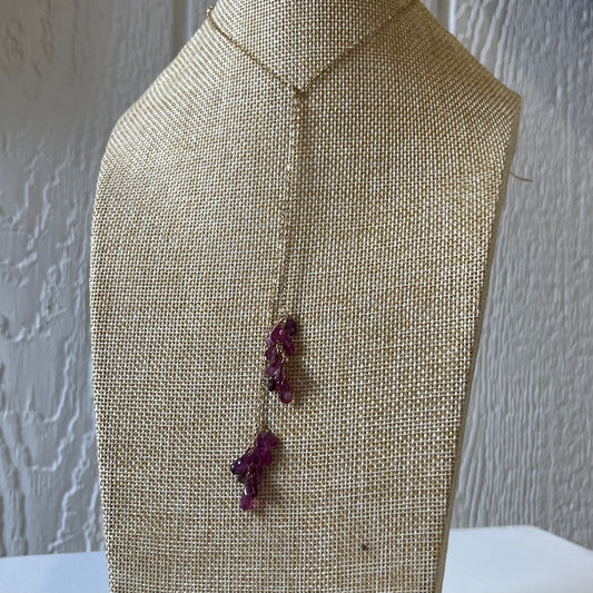 Pink Sapphire Lariat Necklace