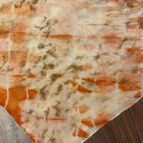 Botanically Dyed Silk Scarf - Pink and Orange