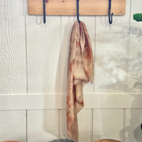 Botanically Dyed Silk Scarf - Pink and Orange