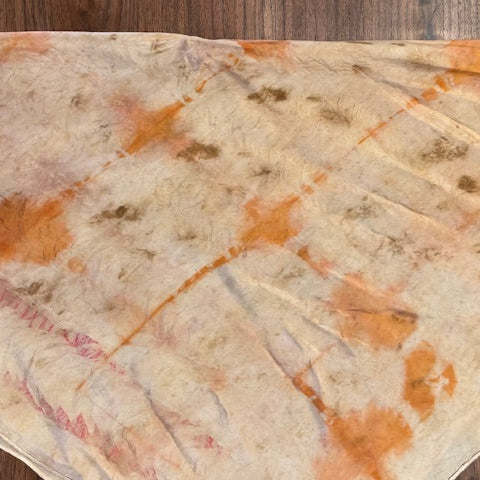 Botanically Dyed Silk Scarf - Pink and Orange
