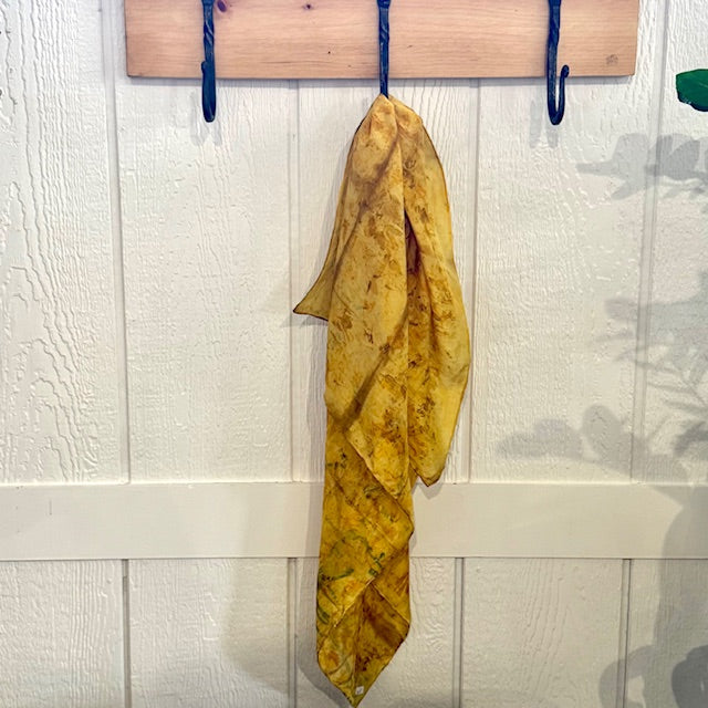 Botanically Dyed Silk Scarf - Yellow