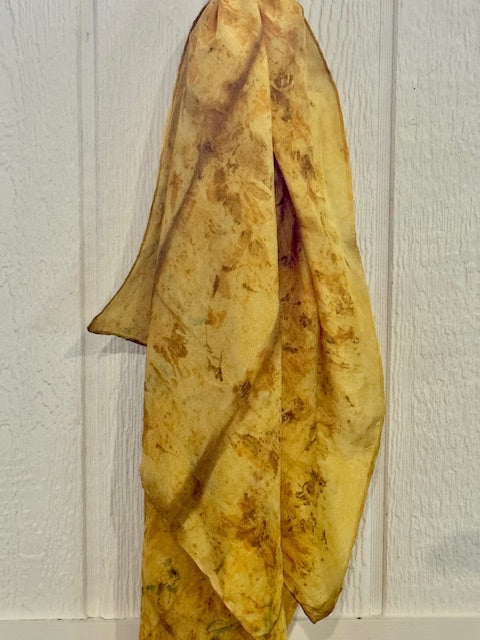 Botanically Dyed Silk Scarf - Yellow