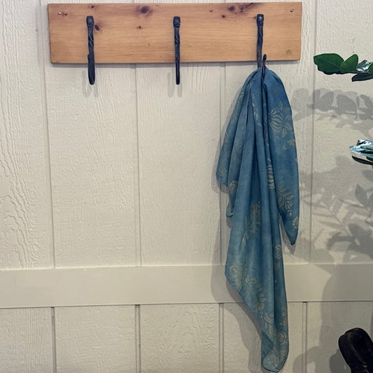 Botanically Dyed Silk Scarf - Blue Floral