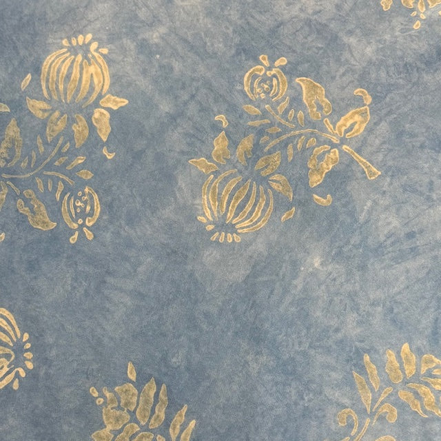 Botanically Dyed Silk Scarf - Blue Floral