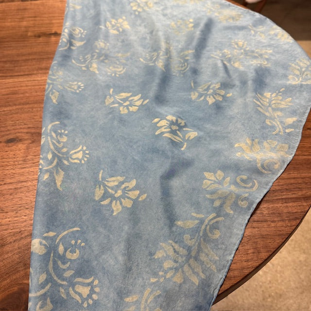 Botanically Dyed Silk Scarf - Blue Floral II