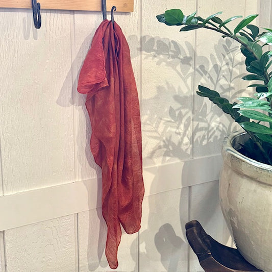 Botanically Dyed Silk Scarf - Orange