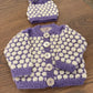 Baby Sweater & Hat Set - Purple & White