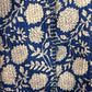Handmade Block Print Quilted Reversible Jacket - Blue+ Stripes