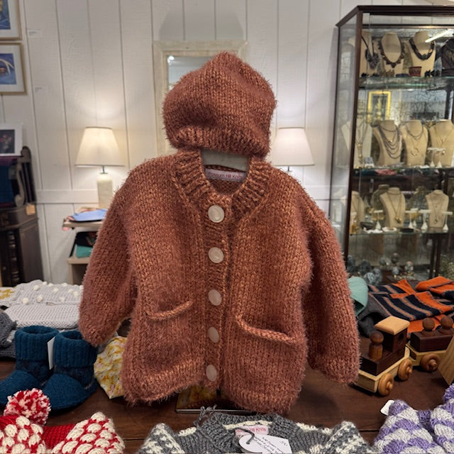 Baby Sweater & Hat Set - Burnt Orange