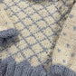 Hand Knit Baby Sweater and Hat Set - Blue + White