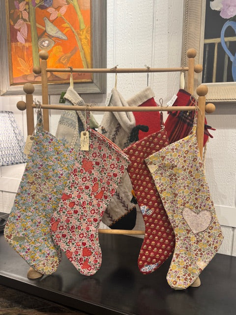 Handcut Applique Stocking - Floral