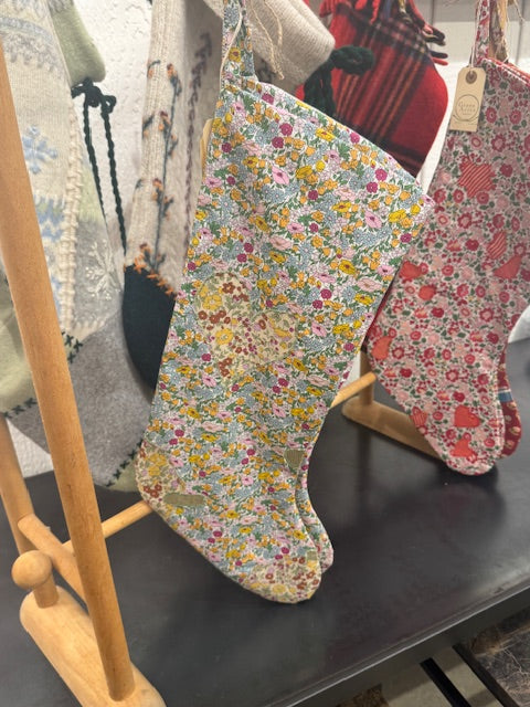 Handcut Applique Stocking - Floral