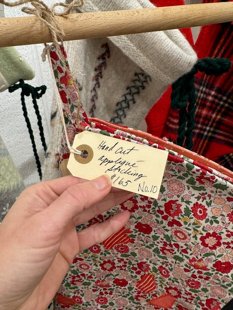 Handcut Applique Stocking - Floral