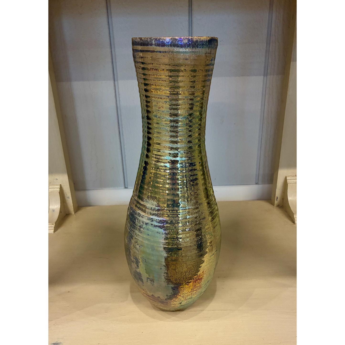 Stoneware Vase with Lustre Glaze