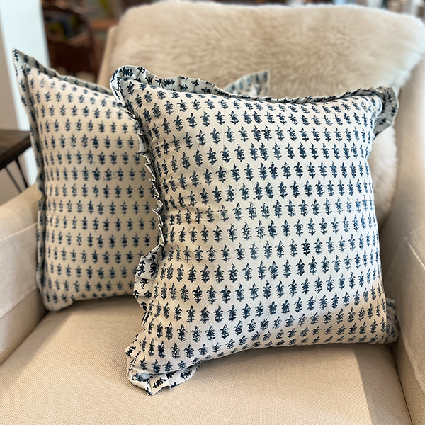 Les Indiennes Amelie Small Pillow Indigo
