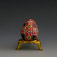 "Red Ribbons" Hand Painted Coturnix Quail Egg