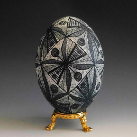 "Rosettes" Hand Painted Emu Egg