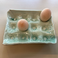 Handmade Egg Tray x 12 Celadon