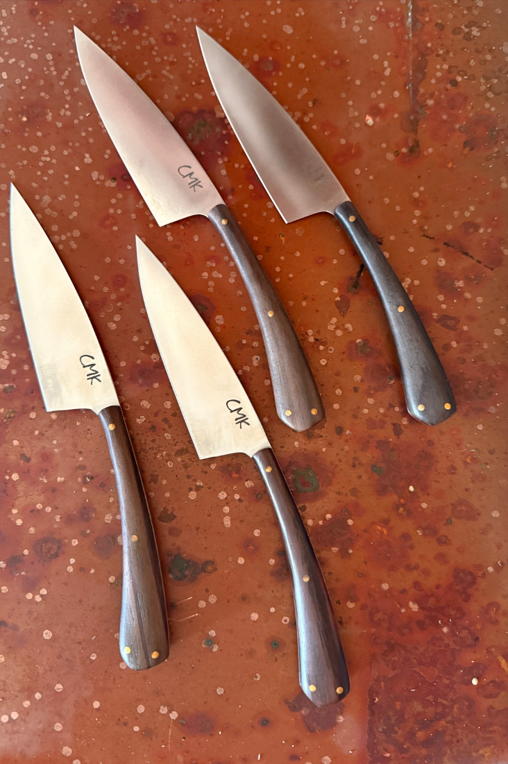 Handmade Steak Knife Set of 4 - Dark Walnut