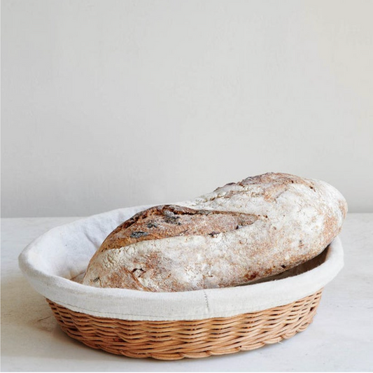 Round Rattan Tray with Liner