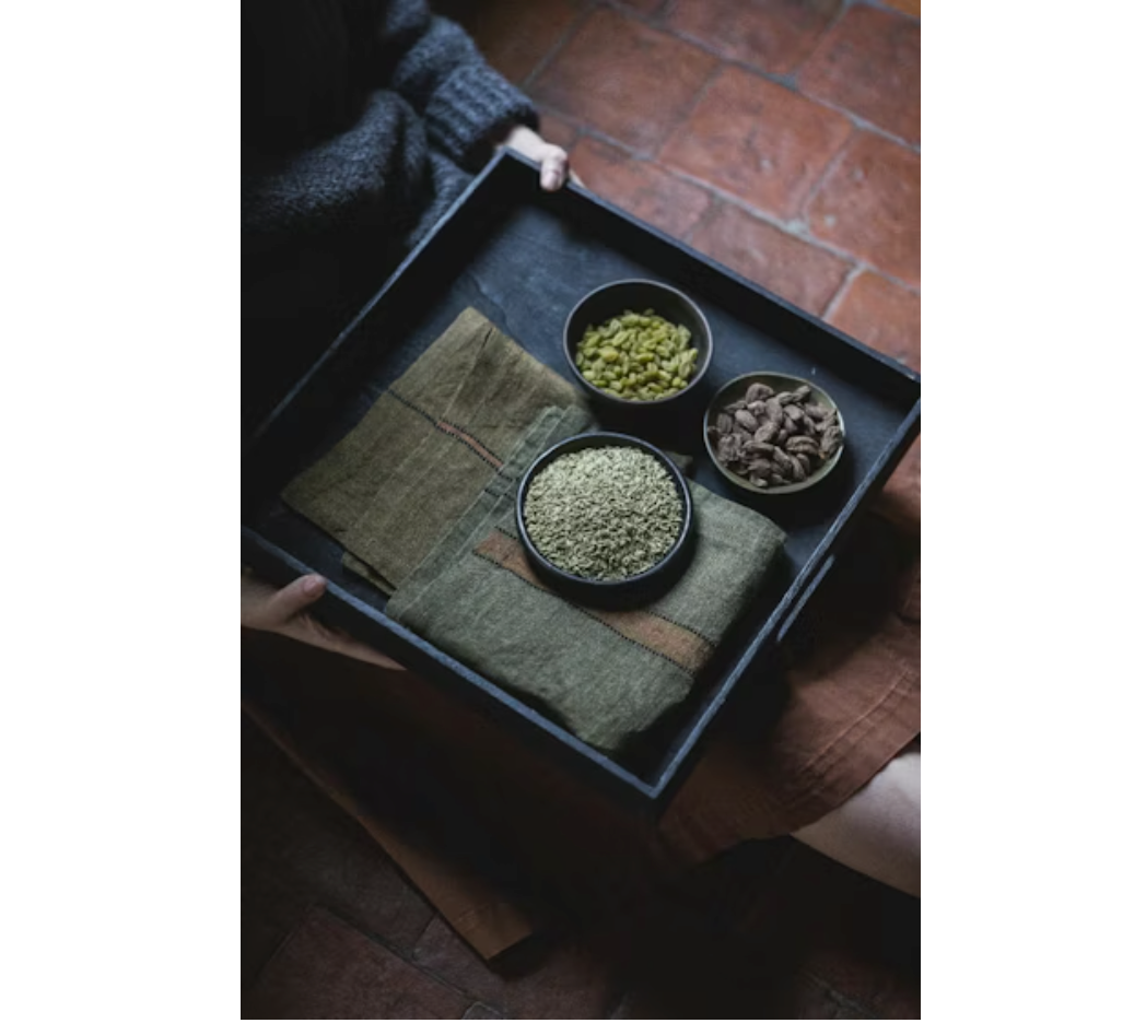 Belgian Linen Marie Napkin - Bronze Stripe