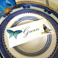 "Blue Butterflies" Lay Down Place Cards