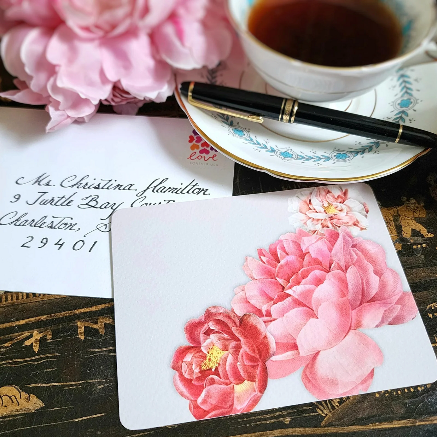 "Peony" Note Card