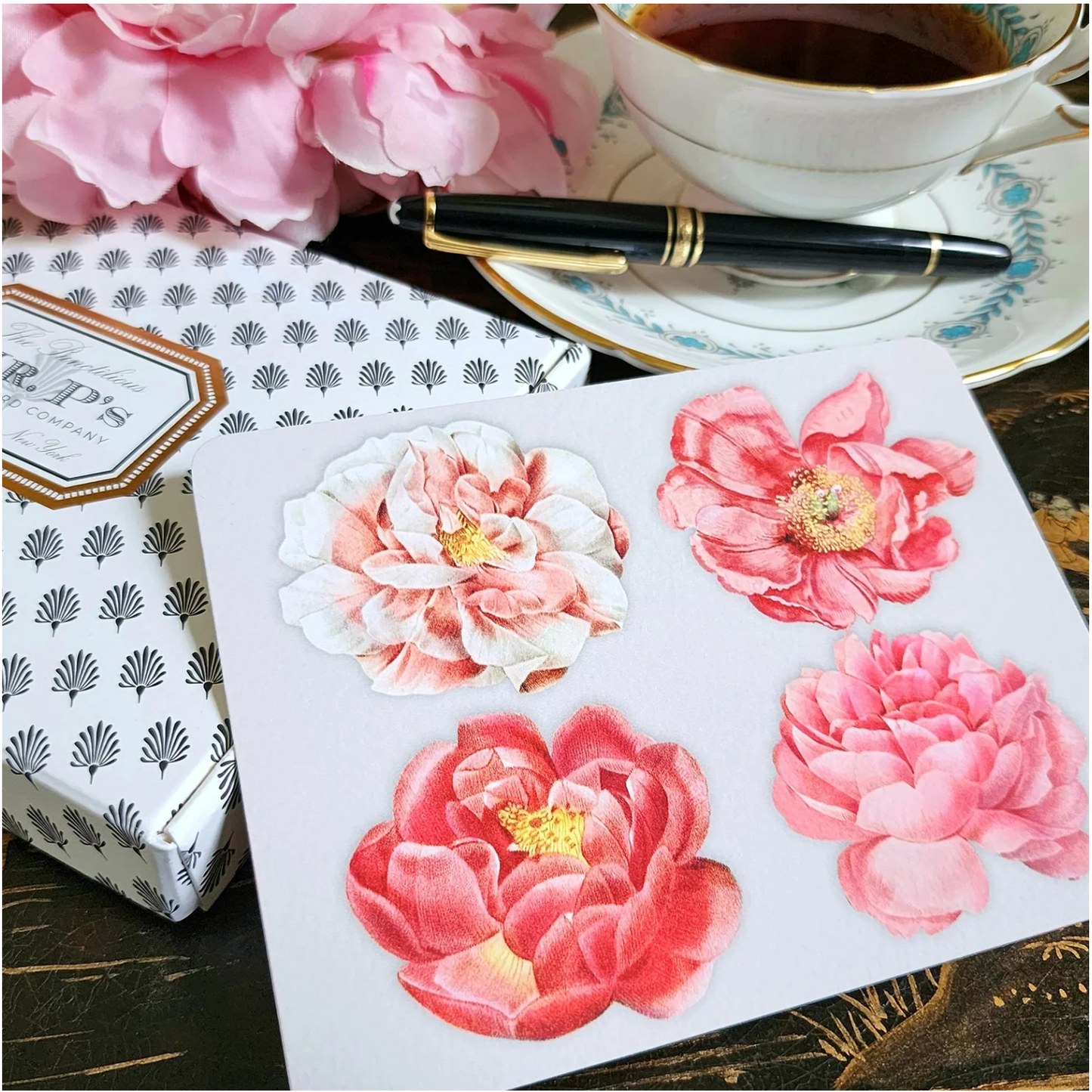 "Peony" Note Card IV