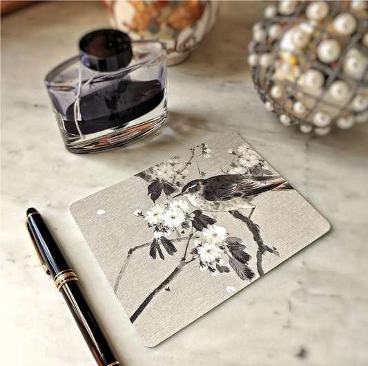 Light Gray "Bird of Watanabe" Note Cards Mr. P's Place Card Co.
