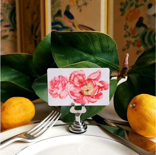Black "Peony" Place Cards Mr. P's Place Card Co.