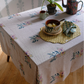 Soma Hand-Block Printed Cotton Tablecloth in Faded Mauve